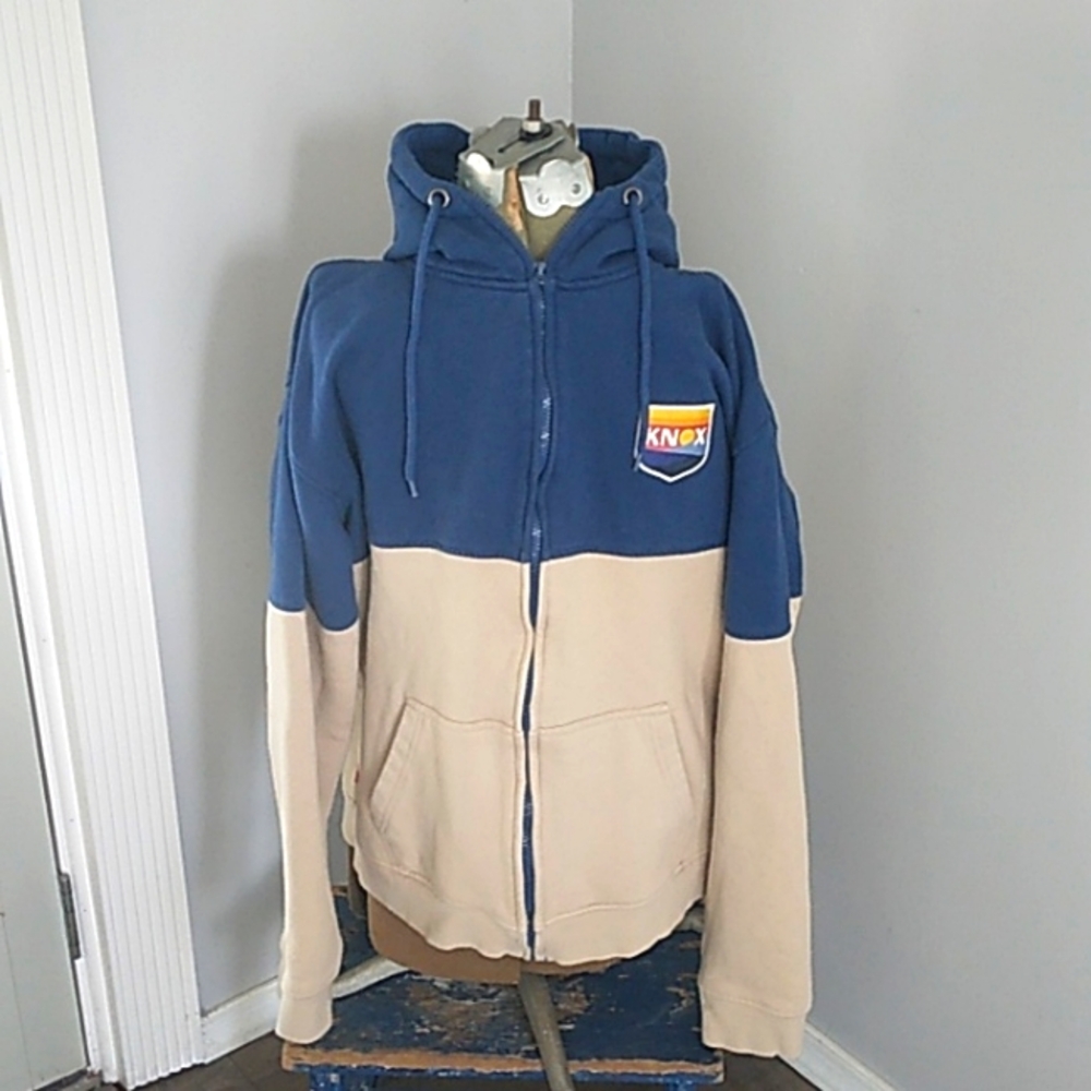 KNOX FULL ZIP COTTON HEAVY  PATCH LOGO HOODIE.MENS XL